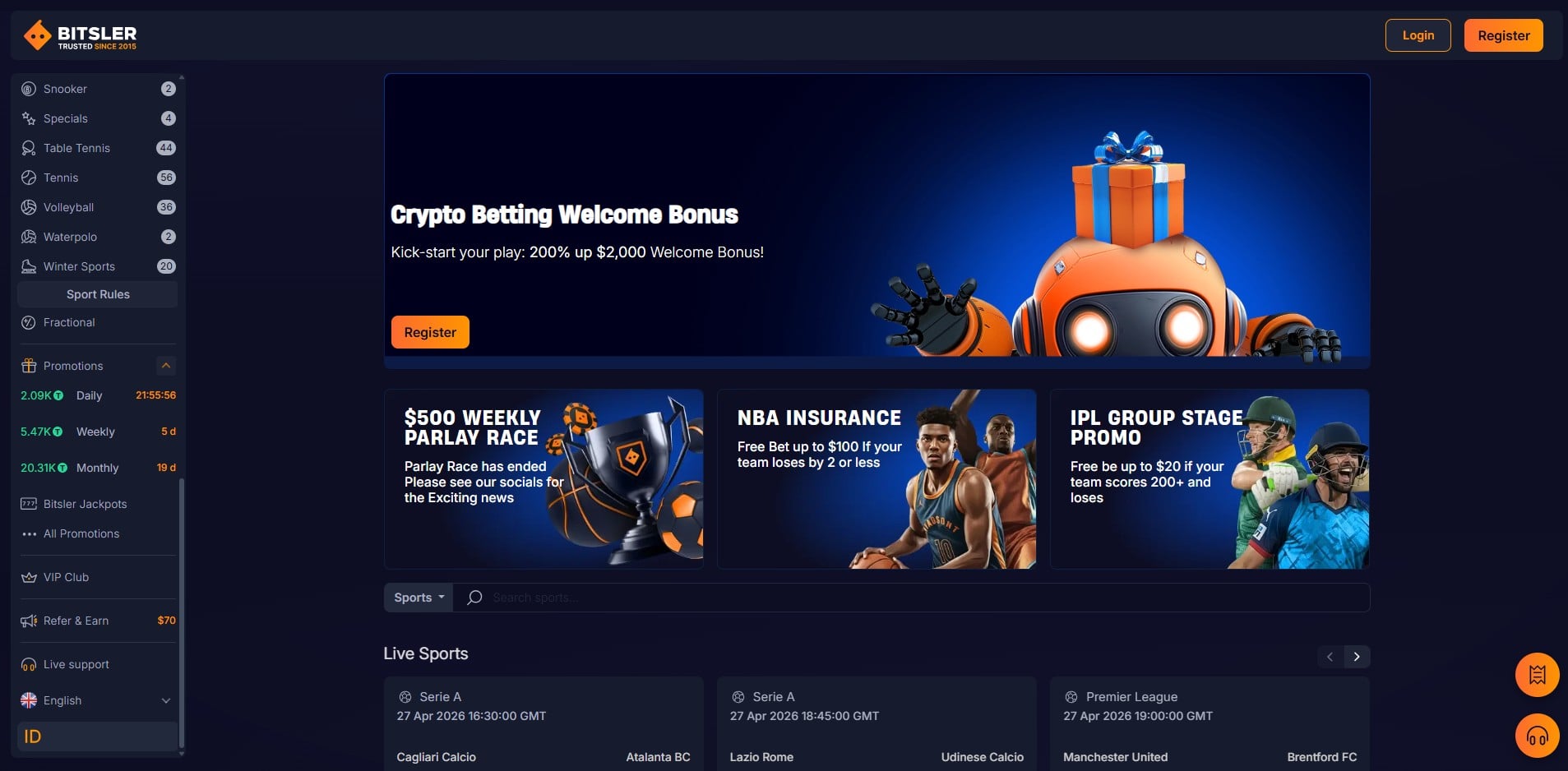 Bitsler Screenshot Sport88